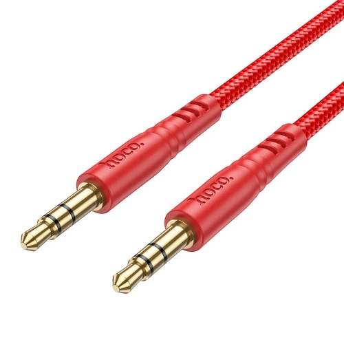 Аудио кабел AUX HOCO UPA24, 3.5mm към 3.5mm, 1 м, Червен