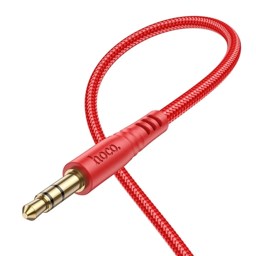 Аудио кабел AUX HOCO UPA24, 3.5mm към 3.5mm, 1 м, Червен