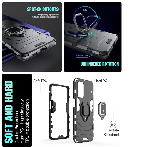 Удароустойчив Калъф Kickstand Ring за Samsung Galaxy A25 5G, Черен