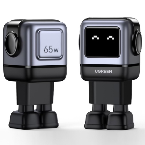 Зарядно устройство UGREEN CD361 Robot, 2xUSB-C,1xUSB A, 65W, Сив