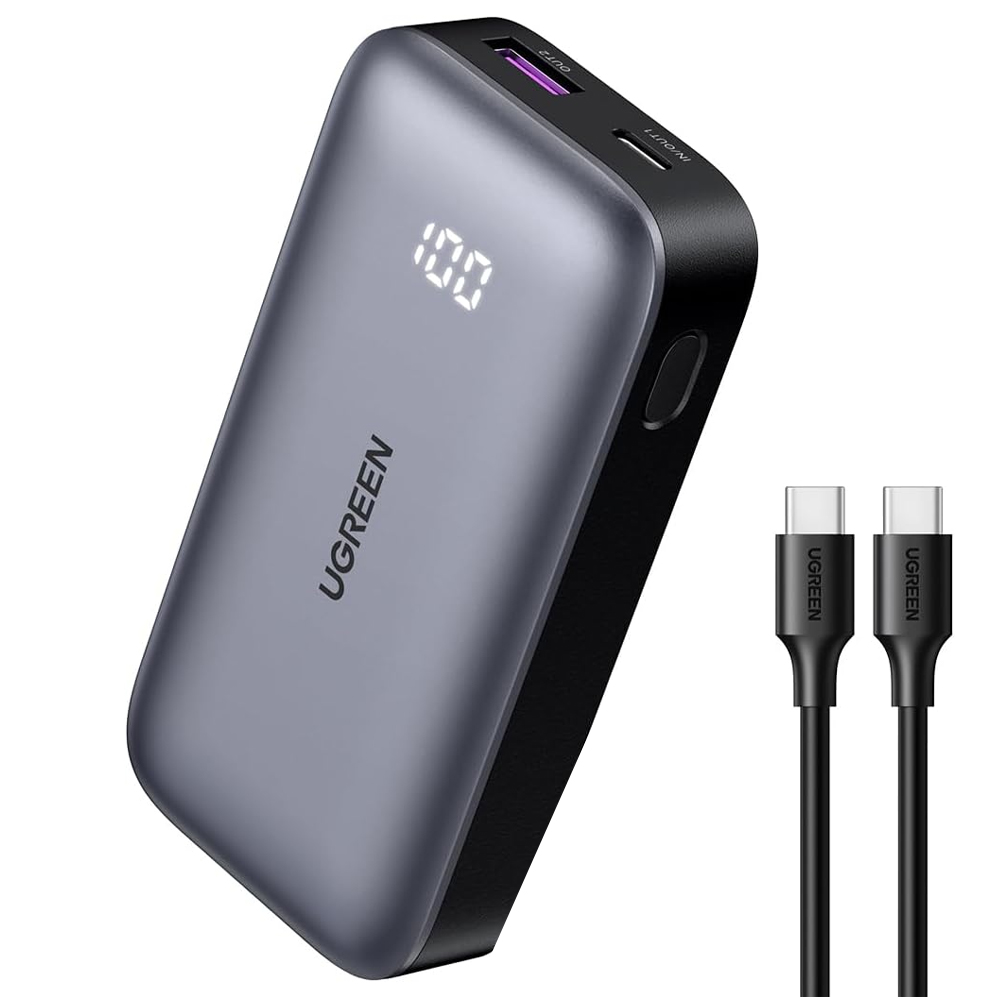 Външна батерия UGREEN PB502 Mini, 10 000mAh, Fast Charge, 30W, Сив