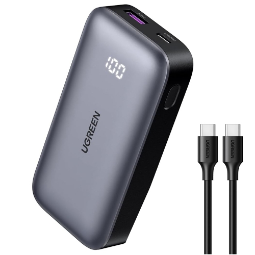 Външна батерия UGREEN PB502 Mini, 10 000mAh, Fast Charge, 30W, Сив
