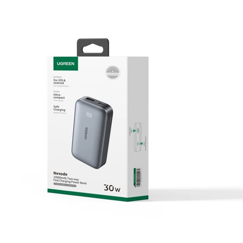 Външна батерия UGREEN PB502 Mini, 10 000mAh, Fast Charge, 30W, Сив