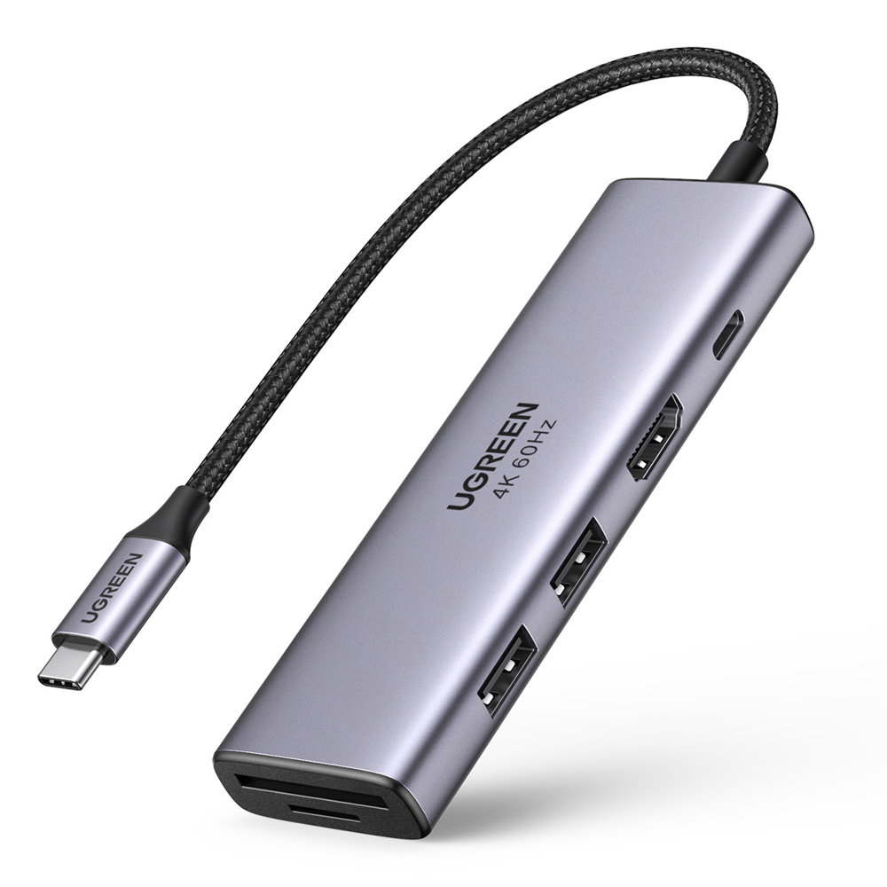 Мултифункционален адаптер UGREEN CM511, 6 в 1 HDMI / USB A / SD / PD
