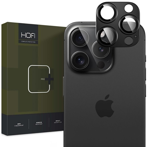 Стъклен Протектор HOFI за камерата на iPhone 16 Pro / 16 Pro Max, Черен