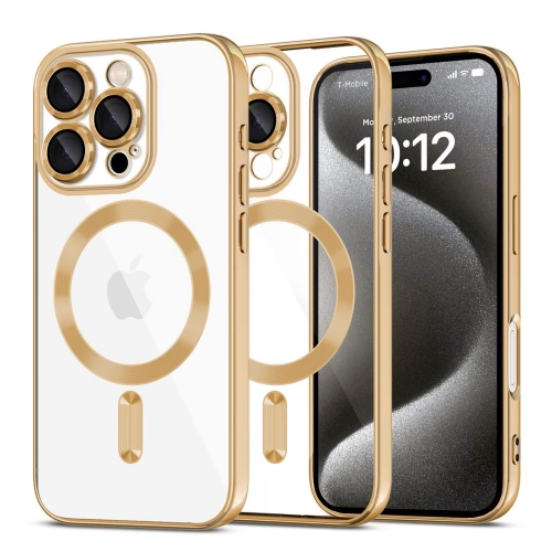 Силиконов калъф TECH-PROTECT Magflex MagSafe за iPhone 16 Pro Max, прозрачен - златист