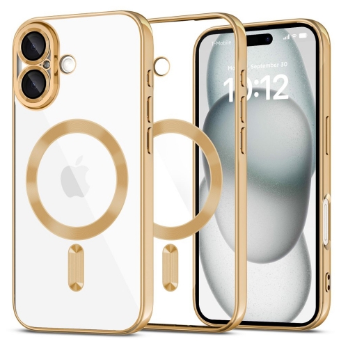 Силиконов калъф TECH-PROTECT Magflex MagSafe за iPhone 16, прозрачен - златист