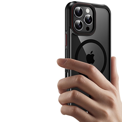 Удароустойчив калъф Tech-Protect MagHybrid MagSafe за iPhone 16 Pro, Черен-червен