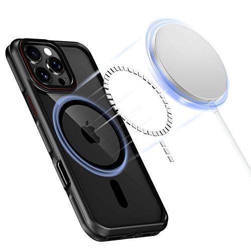 Удароустойчив калъф Tech-Protect MagHybrid MagSafe за iPhone 16 Pro, Черен-червен