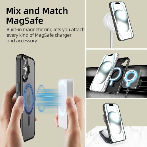 Удароустойчив калъф TECH-PROTECT Magmat MagSafe за iPhone 16, Черен