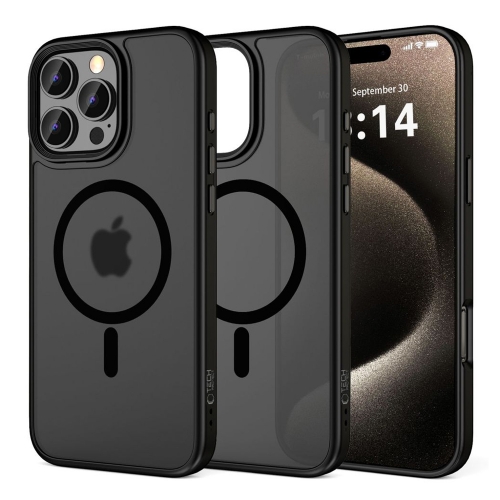 Удароустойчив калъф TECH-PROTECT Magmat MagSafe за iPhone 16 Pro Max, Черен