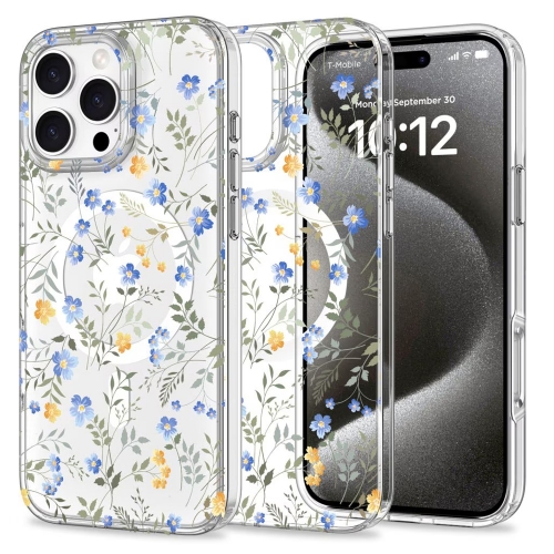 Удароустойчив калъф Tech-Protect Magmood MagSafe за iPhone 16 Pro, Цветя