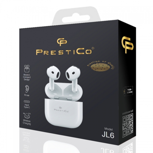 Безжични Слушалки Prestico JL6 Air Blue Pro X6 TWS, Бял