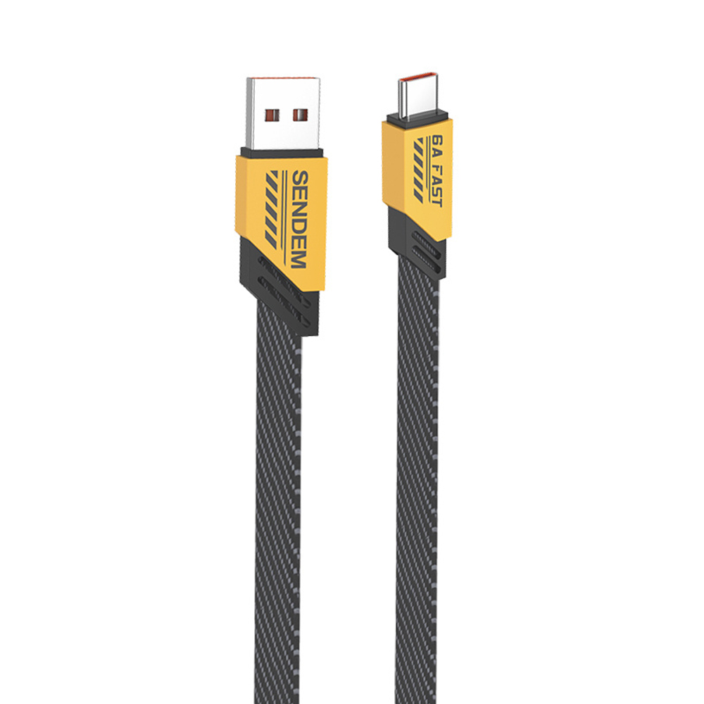 Кабел SENDEM M83T USB-A към USB-C, 200W, 1m, Жълт