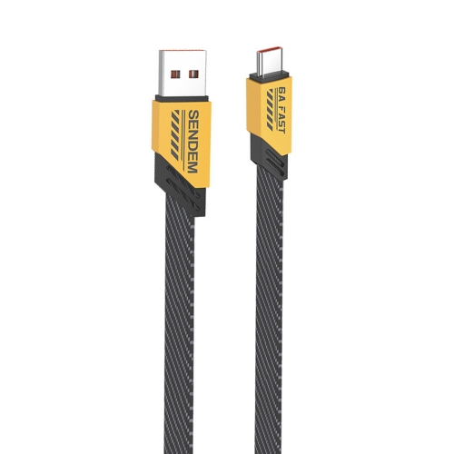 Кабел SENDEM M83T USB-A към USB-C, 200W, 1m, Жълт