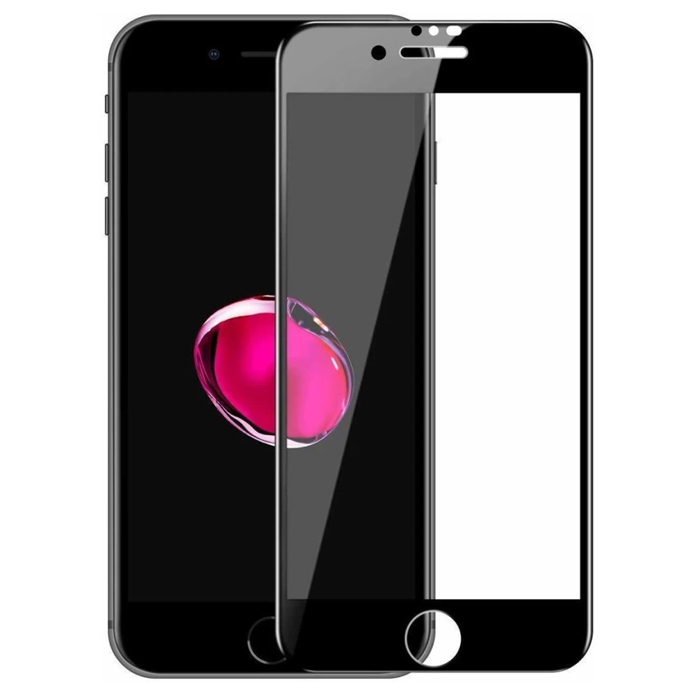 Стъклен протектор 6D за iPhone 7 / 8, Черен