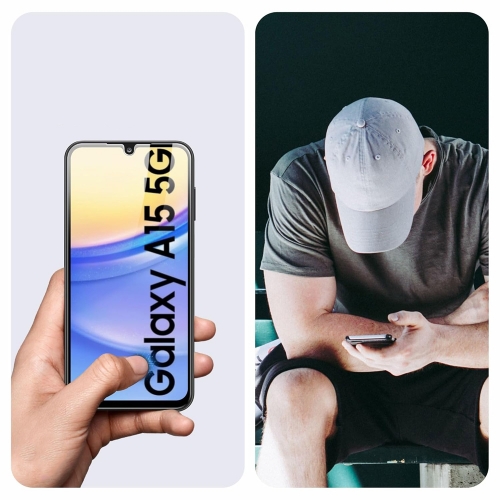 Стъклен Протектор 5D Full Glue за Samsung Galaxy A15, Черен
