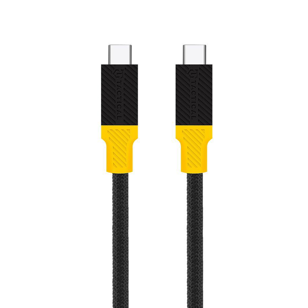 Кабел Tactical BlackBird USB4, от USB-C към USB-C, 1m, 240W, Черен-жълт