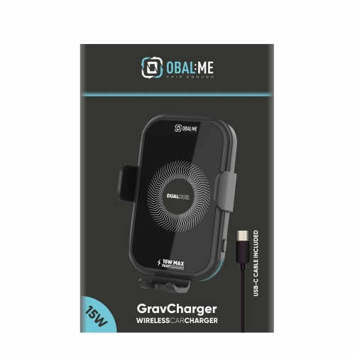 Стойка за кола OBAL-ME GravCharger Wireless Car 15W, Черен