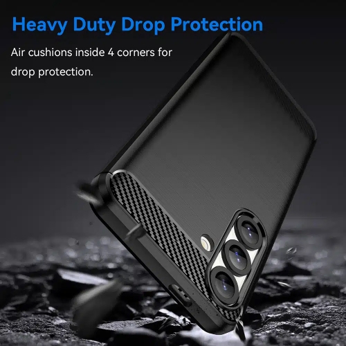 Силиконов Калъф Techsuit Carbon Fibre Brushed за Samsung Galaxy S25, Черен