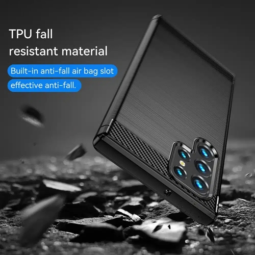 Силиконов Калъф Techsuit Carbon Fibre Brushed за Samsung Galaxy S25 Ultra, Черен