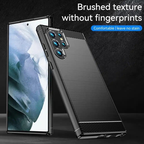 Силиконов Калъф Techsuit Carbon Fibre Brushed за Samsung Galaxy S25 Ultra, Черен