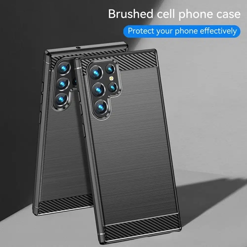 Силиконов Калъф Techsuit Carbon Fibre Brushed за Samsung Galaxy S25 Ultra, Черен