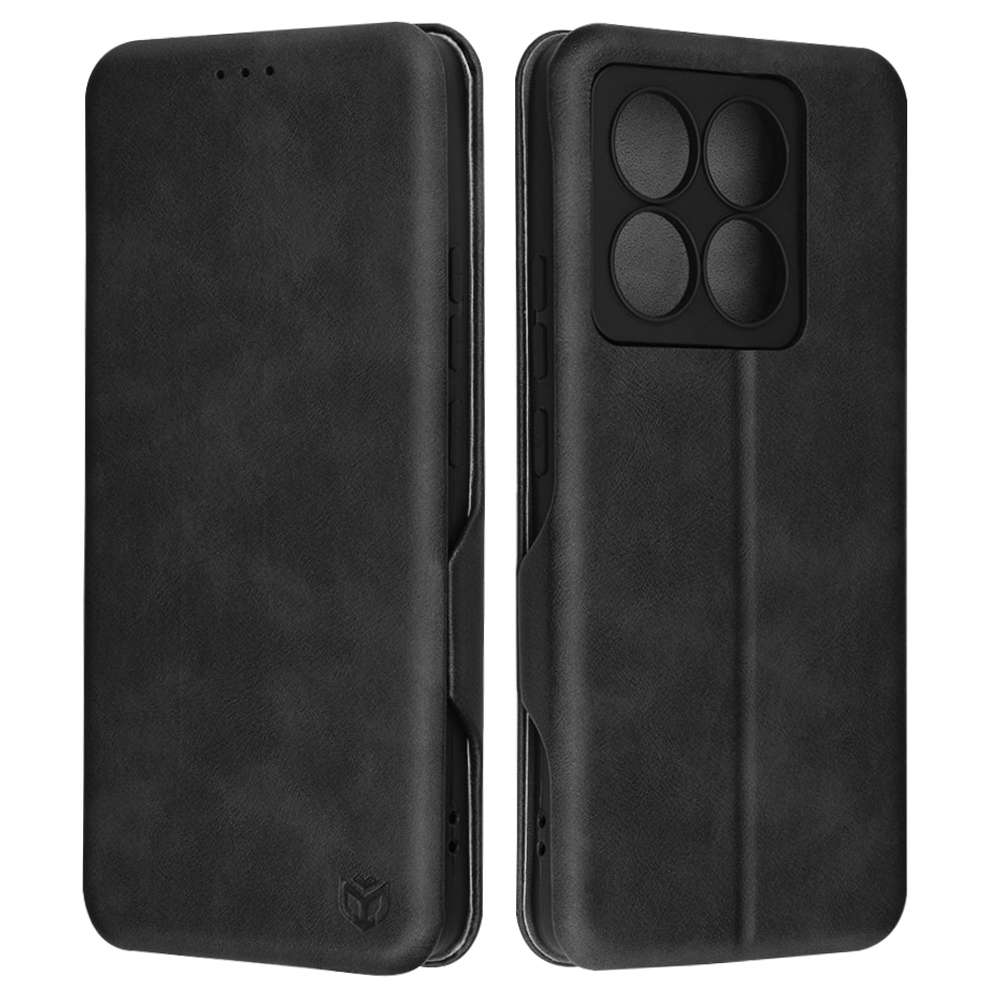Калъф Тефтер Techsuit Safe Wallet Plus за Xiaomi 14T Pro, Черен