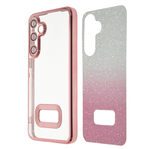 Силиконов калъф Shining Frame за Samsung A55 5G, Розов