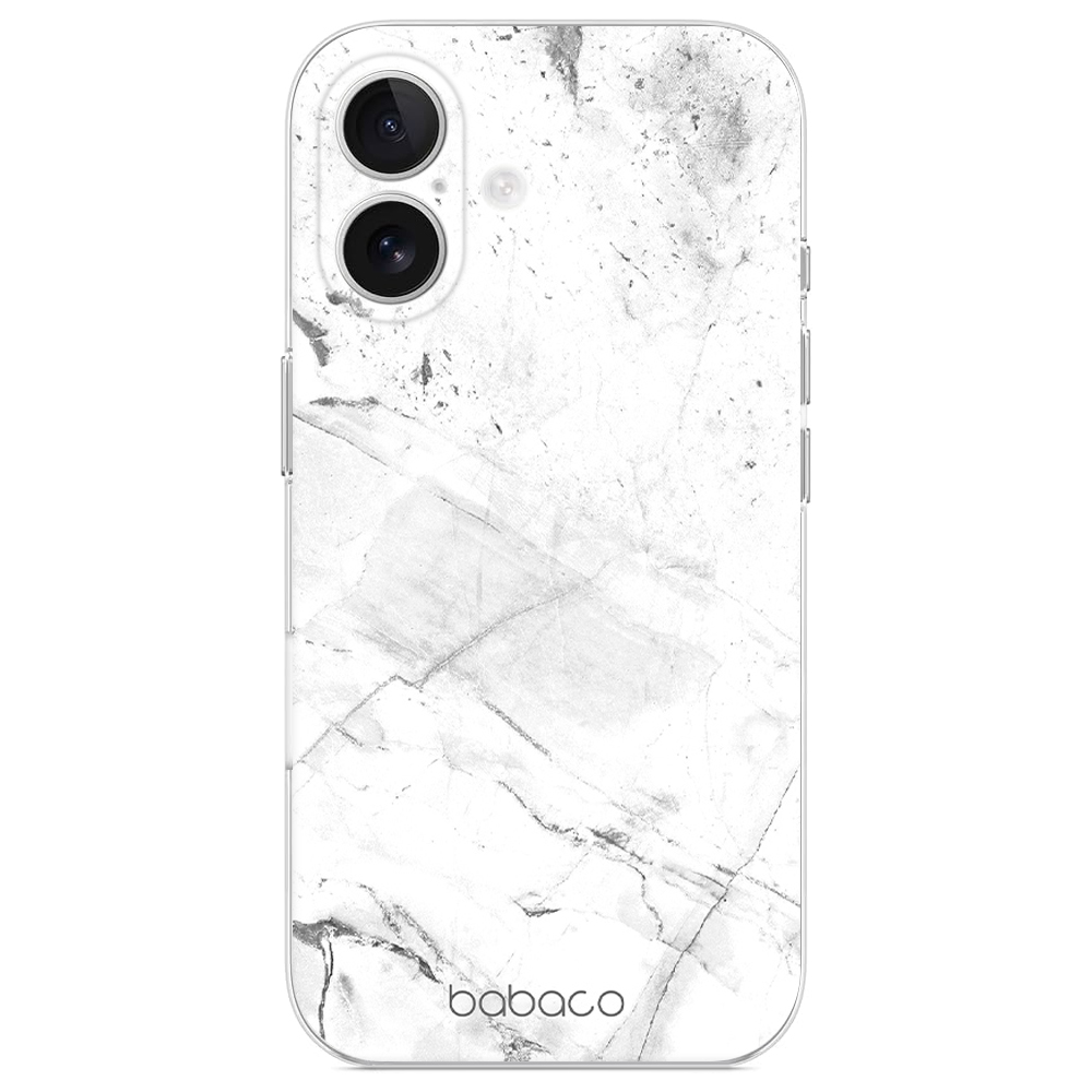 Калъф Abstract за iPhone 16, Бял мрамор