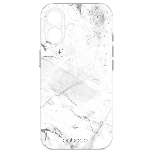 Калъф Abstract за iPhone 16, Бял мрамор