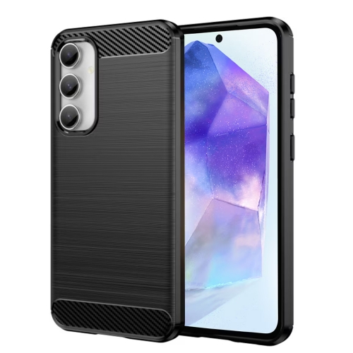 Силиконов Калъф Techsuit Carbon Fibre Brushed за Samsung Galaxy A55 5G, Черен
