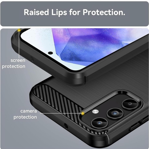 Силиконов Калъф Techsuit Carbon Fibre Brushed за Samsung Galaxy A55 5G, Черен