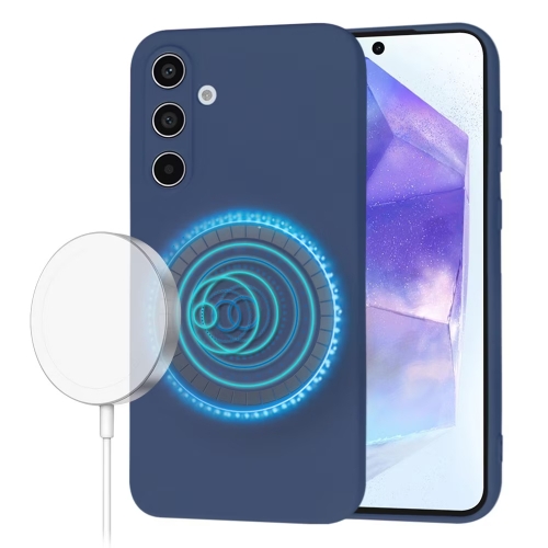 Силиконов калъф Techsuit SoftFlex MagSafe за Samsung Galaxy A55 5G, Тъмно син