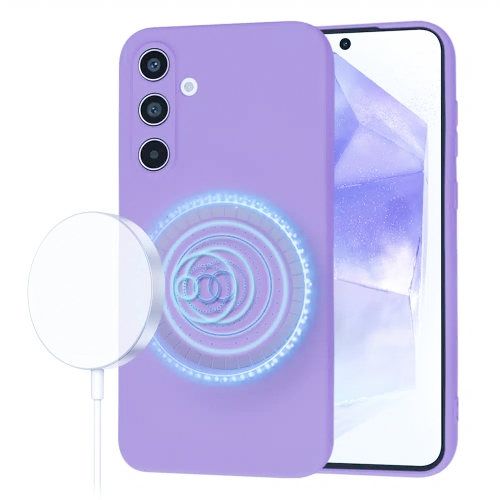 Силиконов калъф Techsuit SoftFlex MagSafe за Samsung Galaxy A55 5G, Светло лилав