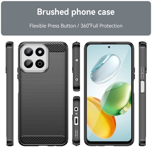 Силиконов Калъф Techsuit Carbon Fibre Brushed за Honor 200 Smart / X7c, Черен