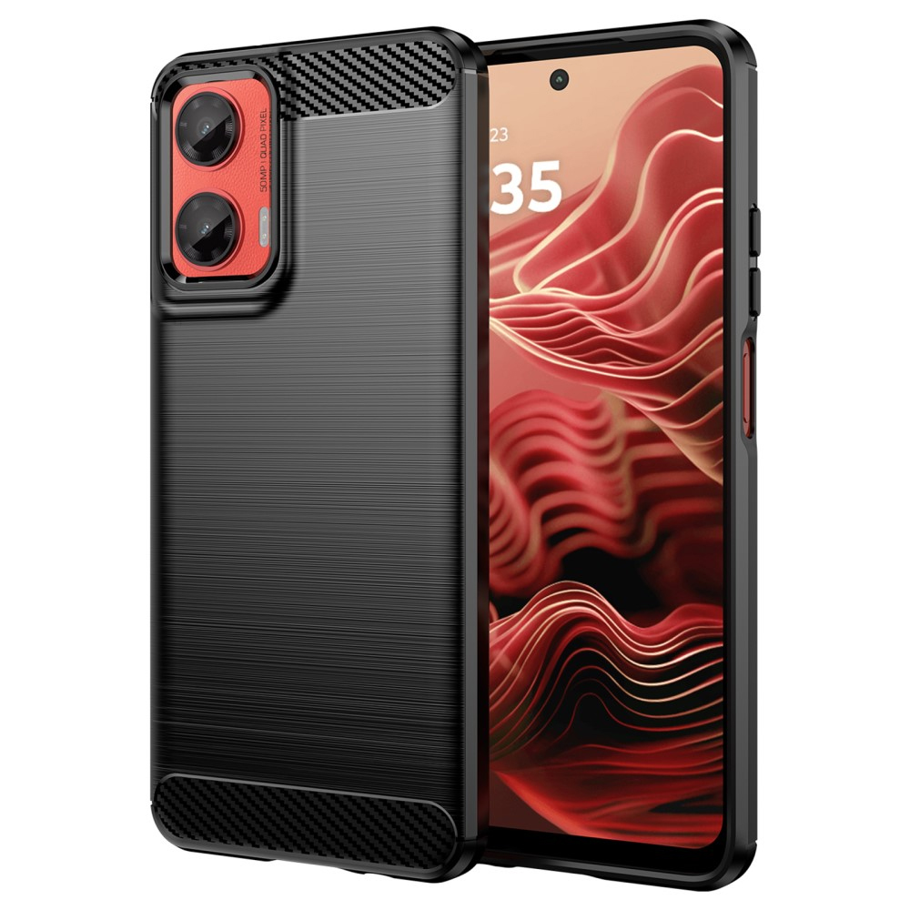 Силиконов Калъф Techsuit Carbon Fibre Brushed за Motorola Moto G35, Черен