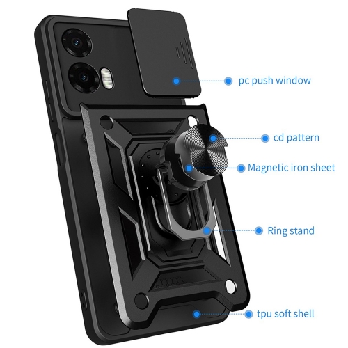 Удароустойчив калъф Techsuit CamShield за Motorola Moto G35, Черен
