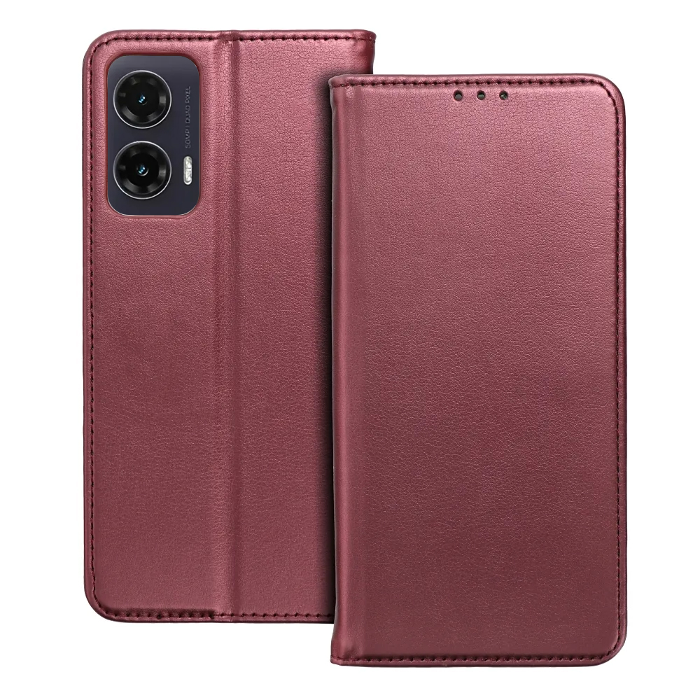 Калъф Тефтер Magnetic за Motorola G35 5G, Бургунди