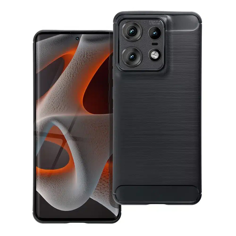 Силиконов Калъф Carbon за Motorola Edge 50 Pro 5G, Черен