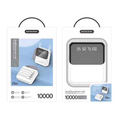 Универсална външна батерия Sendem P301 10 000mAh, Бял