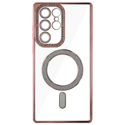 Силиконов калъф Bling MagSF за Samsung Galaxy S22 Ultra, Розов