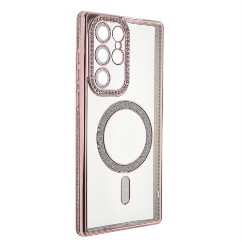 Силиконов калъф Bling MagSF за Samsung Galaxy S22 Ultra, Розов