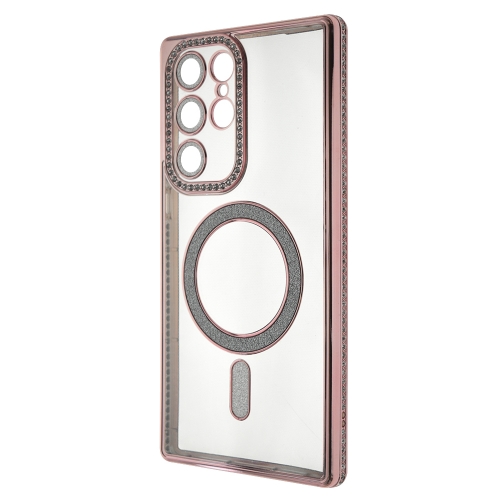 Силиконов калъф Bling MagSF за Samsung Galaxy S22 Ultra, Розов