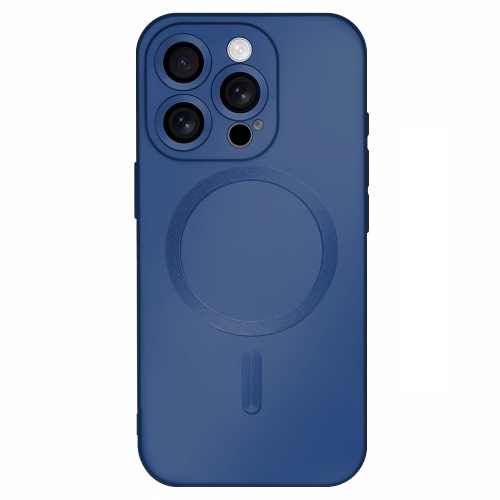 Силиконов калъф MagSF Full Color за iPhone 15 Pro, Тъмно син
