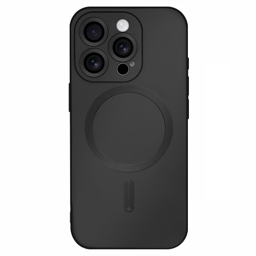 Силиконов калъф MagSF Full Color за iPhone 15 Pro Max, Черен