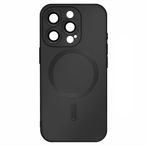Силиконов калъф MagSF Full Color за iPhone 15 Pro Max, Черен