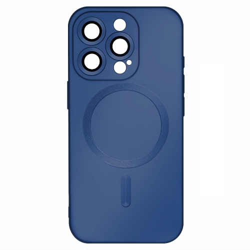 Силиконов калъф MagSF Full Color за iPhone 15 Pro Max, Тъмно син