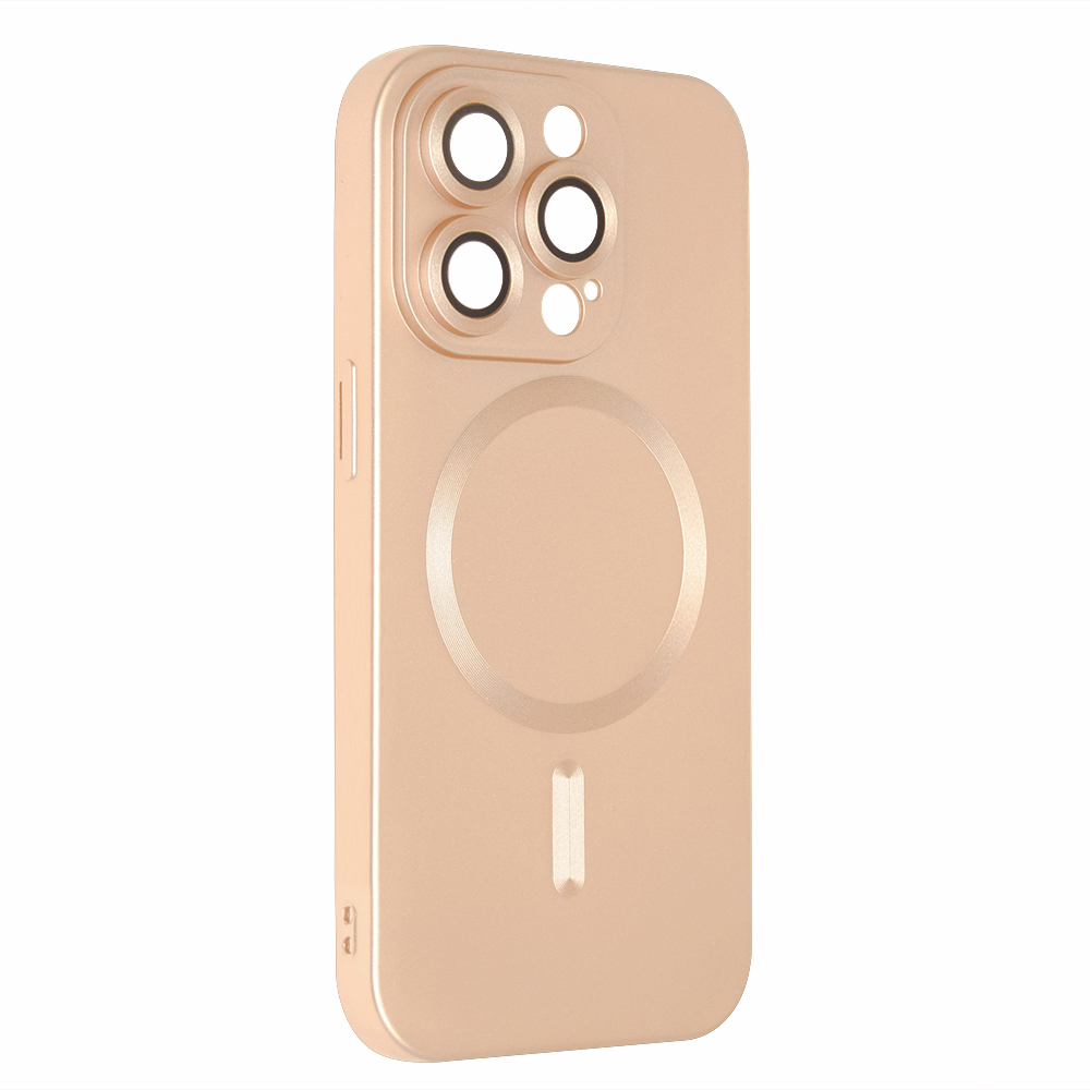 Силиконов калъф MagSF Full Color за iPhone 15 Pro Max, Златист