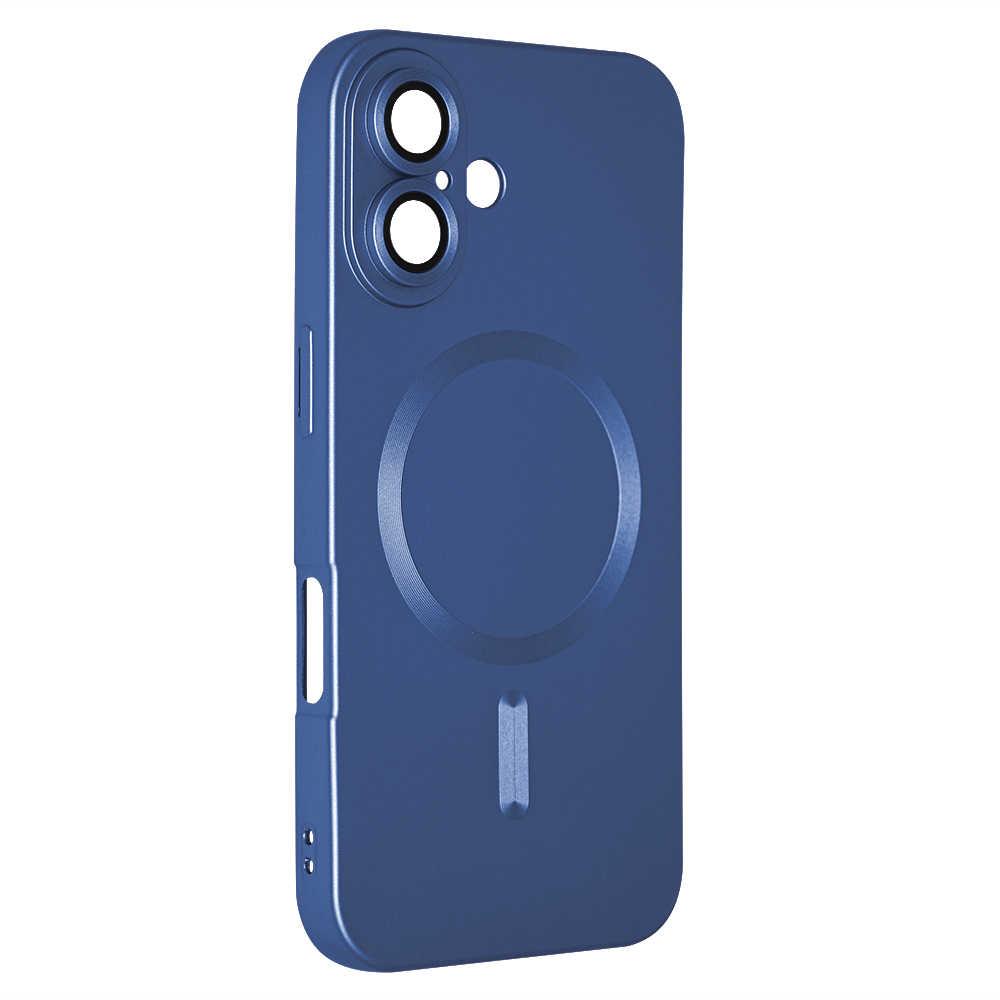 Силиконов калъф MagSF Full Color за iPhone 16, Тъмно син